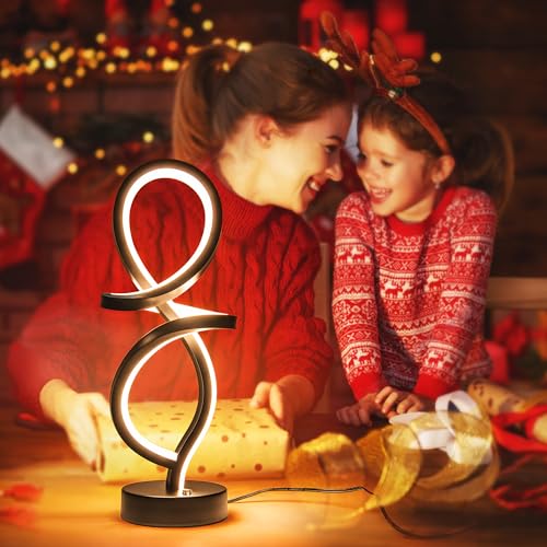 RGB Modern Small Table Lamp with LED Spiral Design