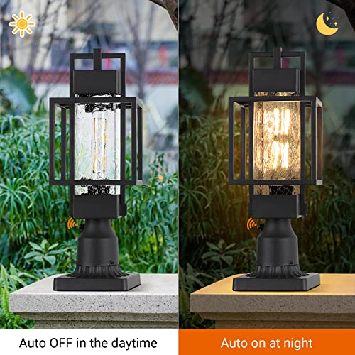 18" H Dusk to Dawn Outdoor Post Light Fixture Hardwired 120V