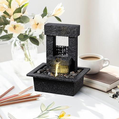 Indoor Tabletop Water Fountain with LED Light