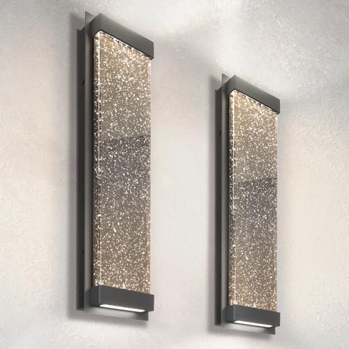 LED 24" Bubble Glass Wall Light Fixture (2 Count)