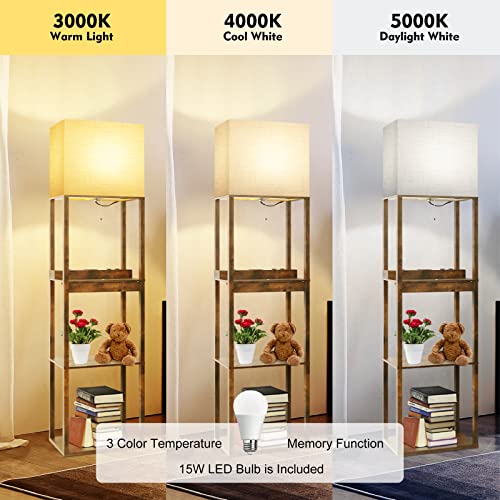 Floor Lamp with Shelves