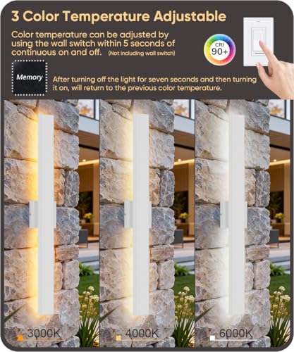 31.5" LED Outdoor White Wall Sconce (2 Count)