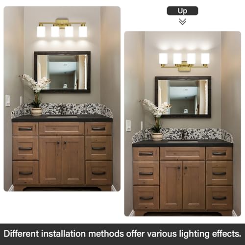 Brushed Gold Bathroom Light Fixtures Vanity Lights Over Mirror