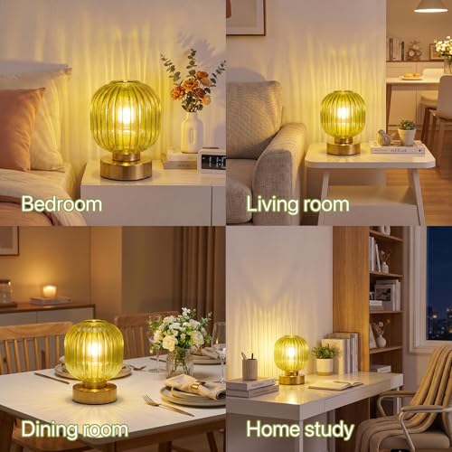 Green Touch Glass Table Lamp
