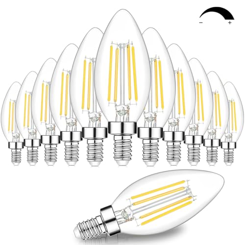 12 Pack Dimmable E12 LED Candelabra Bulbs 60W Equivalent (12 Count)