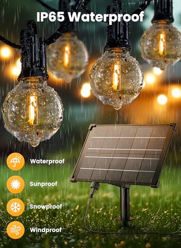 208FT 102LED Solar String Lights Outdoor with Remote & USB Port (208 Foot)