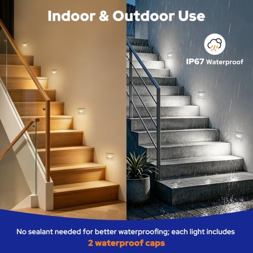 120V Hardwired Dimmable LED Stair Lights for Standard Gang Box (6 Count)
