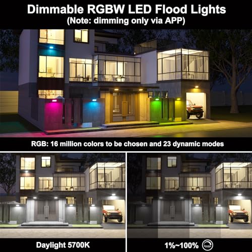 LED Flood Light Outdoor 800W Equivalent 8000LM (4 Count)