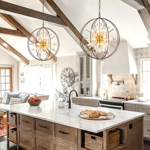 Modern Black and Gold Sputnik Chandelier for Living Room