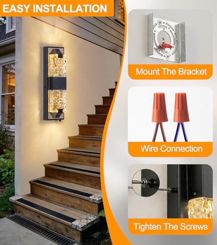 15.3" Dusk to Dawn Outdoor Wall Lights (2 Count)