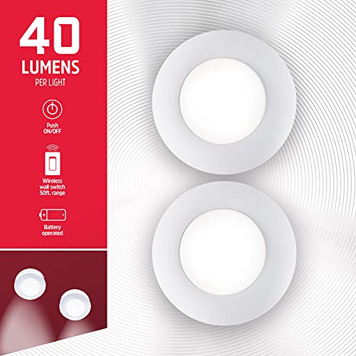 Battery Powered Puck Lights with Remote Wall Switch (2 Count)
