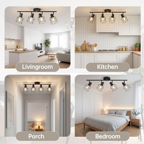 4 Lights Semi Flush Mount Ceiling Light