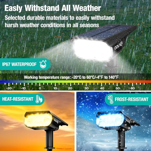 Solar Spot Lights Outdoor Color Changing Solar Lights Outdoor (4 Count)