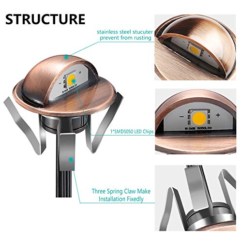LED Stair Light Low Voltage Waterproof IP65 Outdoor F1.38 Wood 02W~0.4W Multicolored RGB Recessed LED Deck Lighting Yard Garden Patio Step Landscape Pathway Decor Lamp (20 Count)
