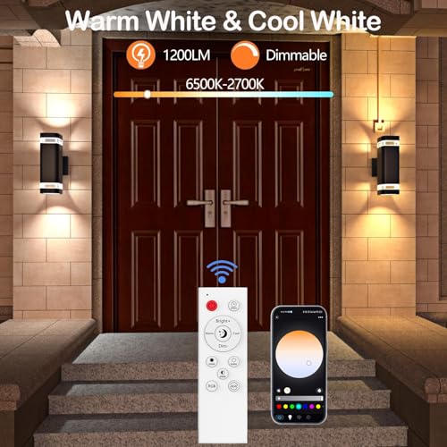 Smart RGB Outdoor Wall Lights (2 Count)