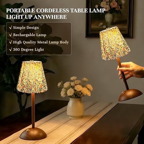 Small Vintage Cordless Table Lamp