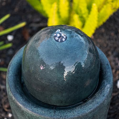 25.98" Modern Sphere Water Fountain with LED Light