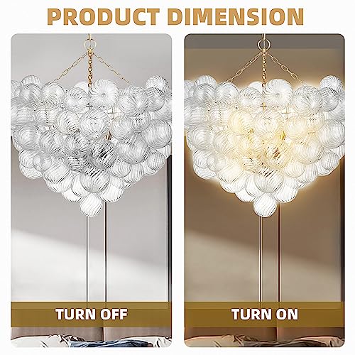 Nordic Bubble Ball Swirled Glass Chandelier Large