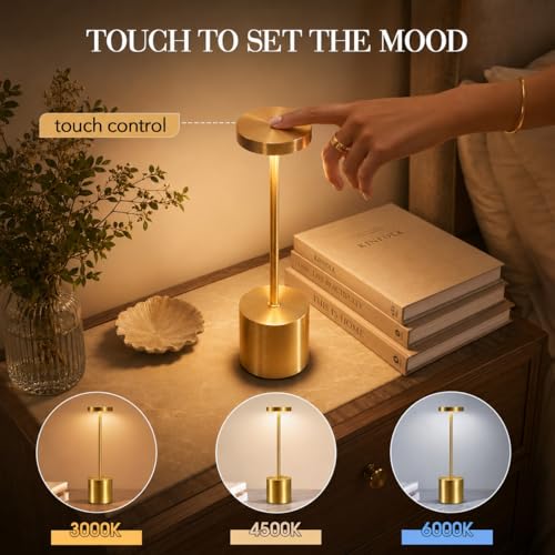 Gold Cordless Table Lamps Set of 2 (2 Count)
