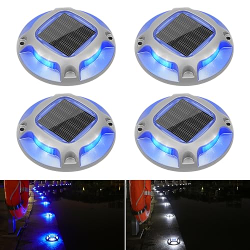 Solar Driveway Marker Lights Dock Marine Led Deck Outdoor 4 Pack (4 Count)