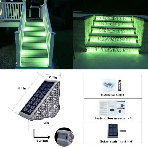 Solar Stair Lights 8 Pack (8 Count)