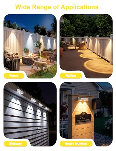 Fence Lights Solar Powered with Remote (12 Count)