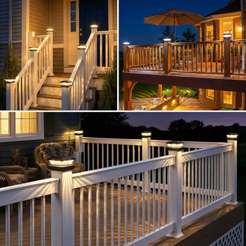4x4 Solar Post Cap Lights Outdoor 16 Pack (16 Count)