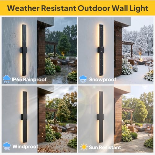 2 Pack 39.3 inch Modern LED Outdoor Wall Light