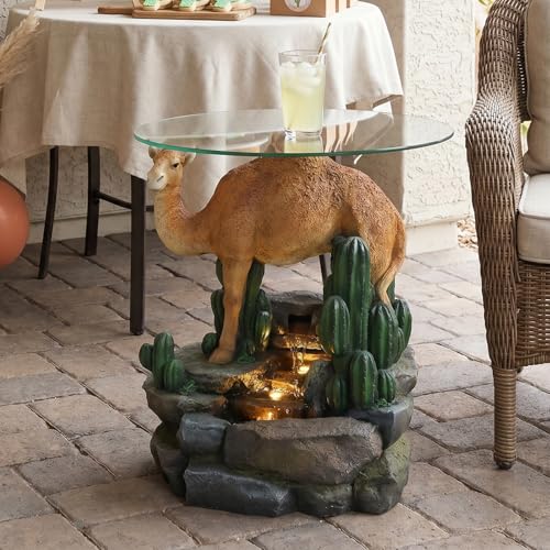 Modern Indoor Water Fountain with Glass Table