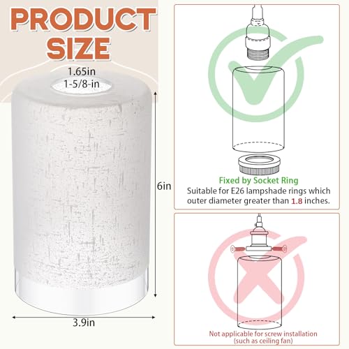 8 Pcs White Linen Frosted Glass Lamp Shade 1 (8 Count)