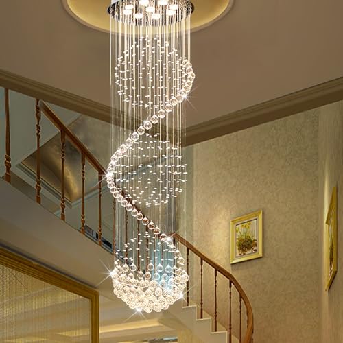 Modern Spectacular Spiral Sphere Rain Drop Chandeliers