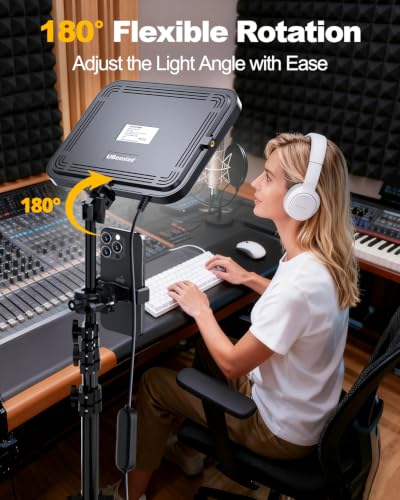 1 Pack LED Video Light Kit with Tripod Stand & Phone Holder