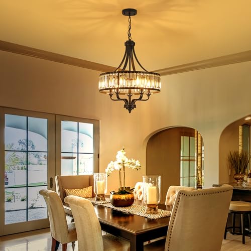 Modern Black Crystal Chandelier