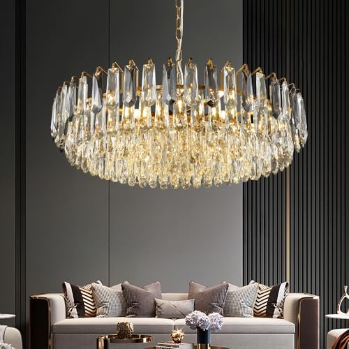 31.5" Gold Crystal Chandeliers Modern3