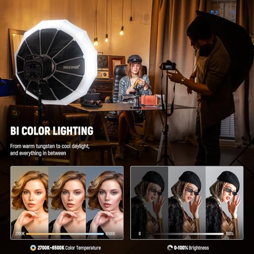 CB120B 120W LED Video Light with 2.4G&APP Control COB Bi Color 2700K