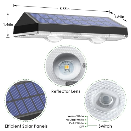 Solar Fence Lights Outdoor (8 Count)