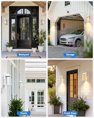 White Outdoor Garage Lights Wall Mount (2 Count)