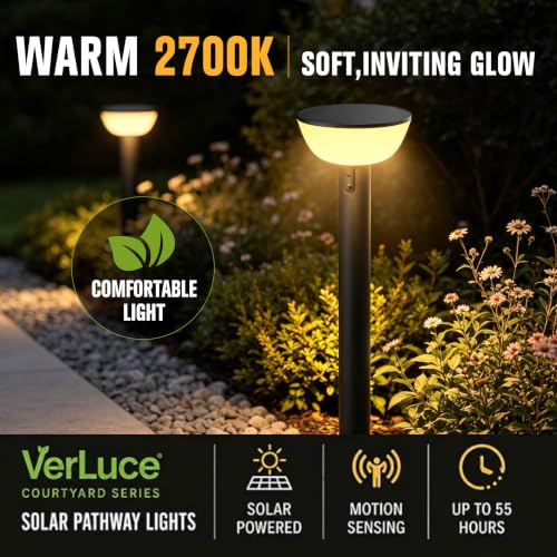 Solar Pathway Lights Outdoor with Motion Sensor (4 Count)