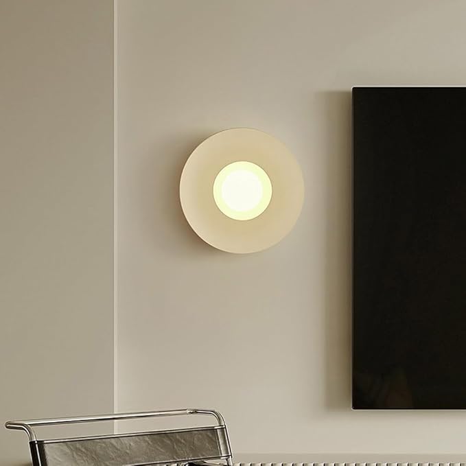 Vintage Japanese Wall Sconce, Wabi-Sabi Style Resin Wall Lamps with Globe Glass Lampshade, Hardwired Wall Mounted Light, Art Decor Wall Light Fixtures for Bedroom, Living Room, Dining Room