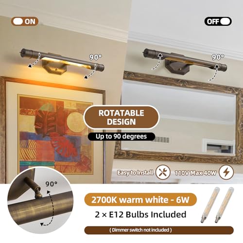 Bronze Vintage Picture Light Hardwired