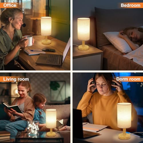 Small Touch Table Lamp with Stepless Dimming&USB Plug