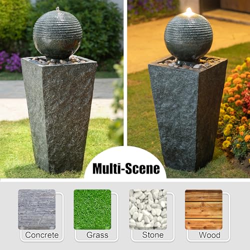 Outdoor Water Fountain with LED Light
