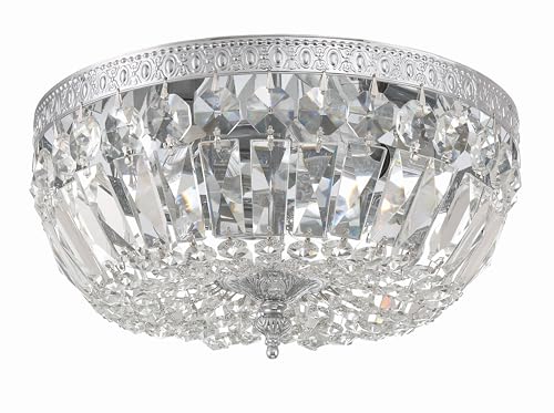 3 Light Clear Italian Crystal Flush Mount