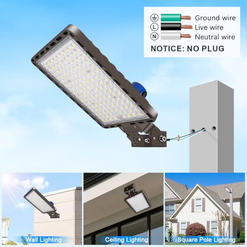 350W LED Parking Lot Light Trunnion Mount 52500LM 5000K IP65