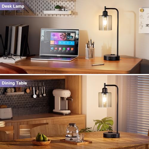 Industrial Touch Bedroom Lamps for Bedrooms Set of 2 (2 count)