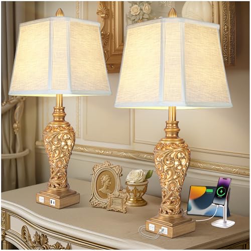 Vintage Table Lamps with Night Light (2 Count)