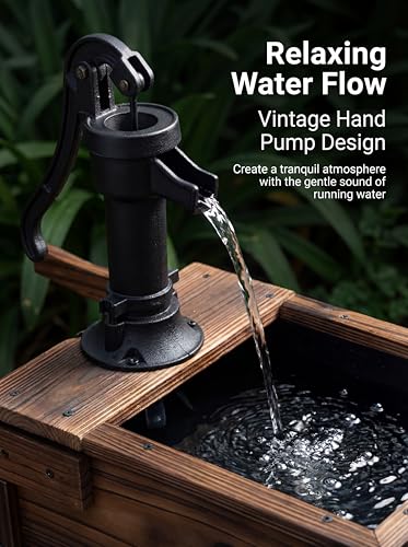 Carbonized Wood Outdoor Freestanding Fountain