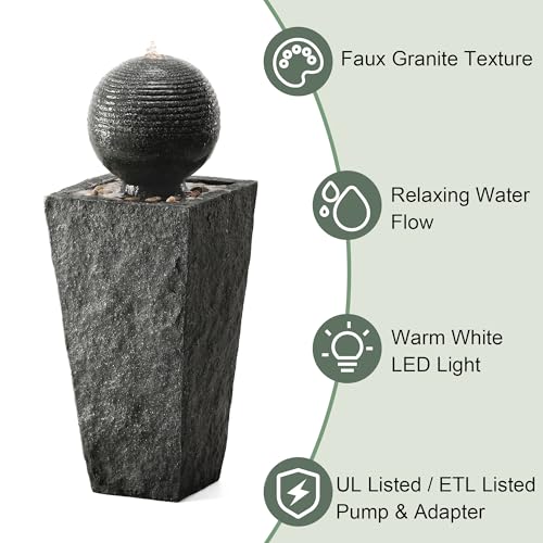 Outdoor Water Fountain with LED Light