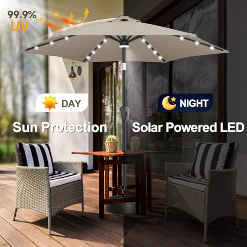 Solar Patio Umbrella with Centre Light