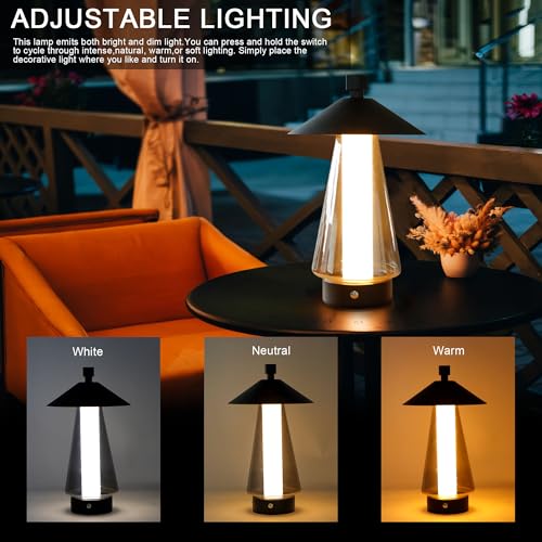3 Way Dimmable Bedside Lamp 12"H Umbrella